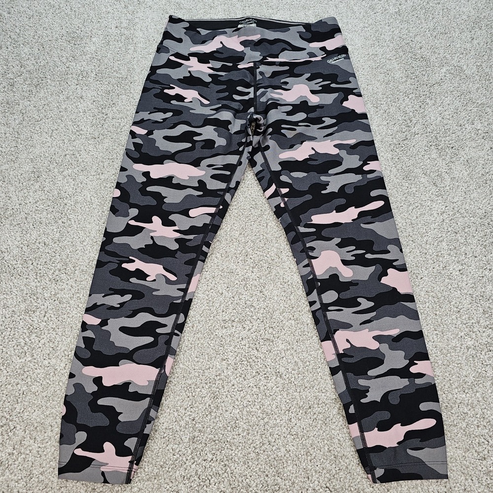 Calvin Klein Performance Leggings Black Pink Camo‎ Yoga Pants Womens Size Medium